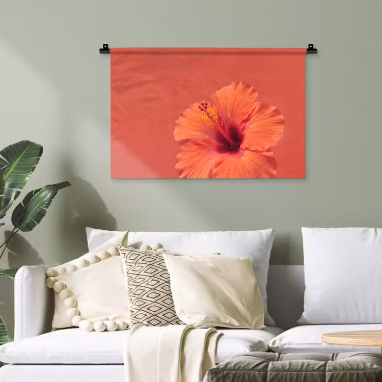 Wandteppich - Blumen – Orange – Natur — 4