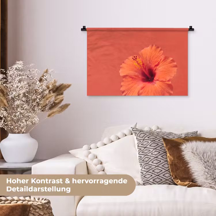 Wandteppich - Blumen – Orange – Natur — 6