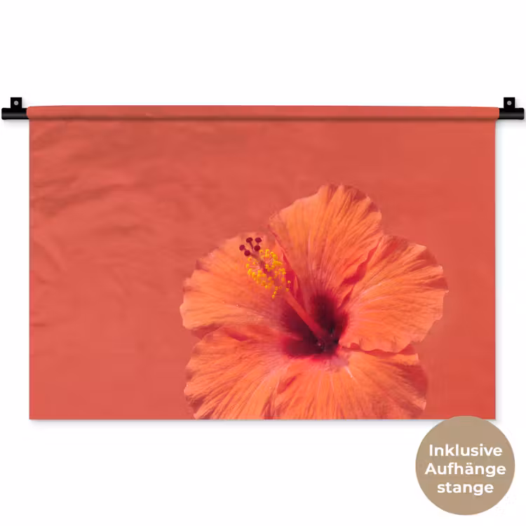Wandteppich - Blumen – Orange – Natur — 9