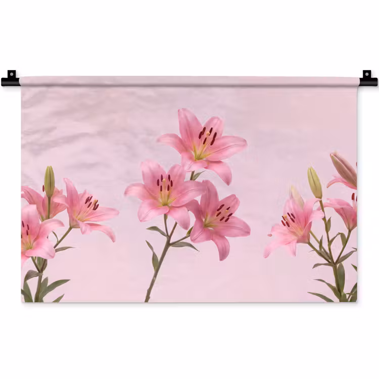 Wandteppich - Blumen – Zart – Rosa — 1