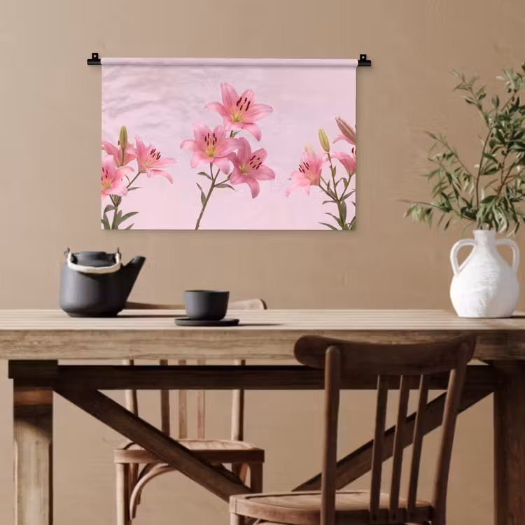 Wandteppich - Blumen – Zart – Rosa — 3