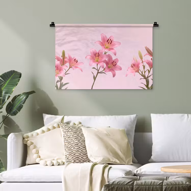 Wandteppich - Blumen – Zart – Rosa — 4