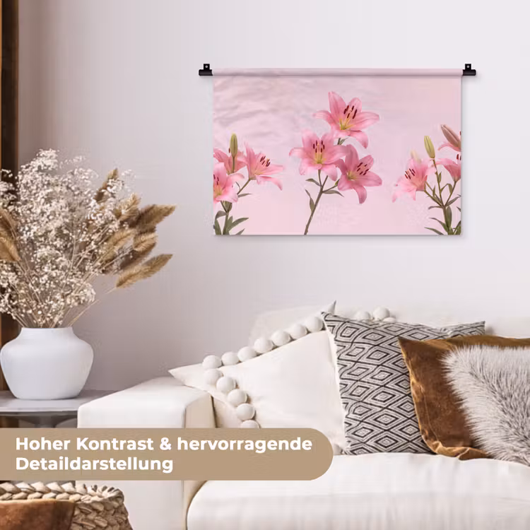 Wandteppich - Blumen – Zart – Rosa — 6