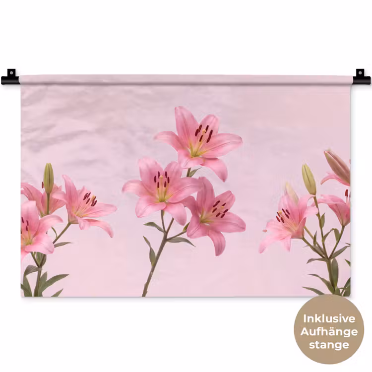 Wandteppich - Blumen – Zart – Rosa — 9