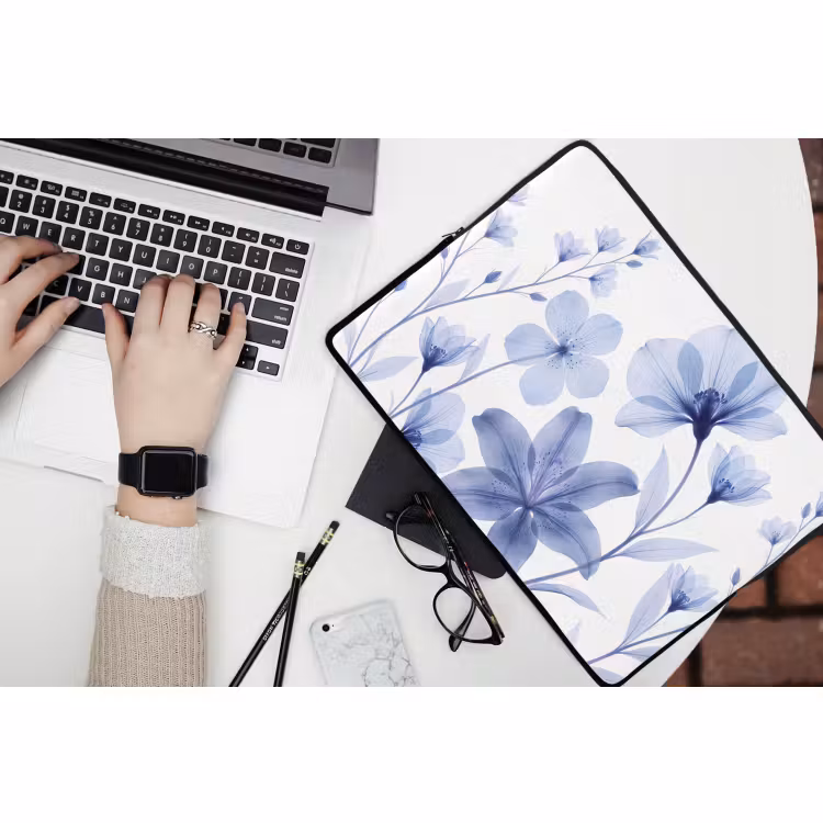 Laptop hülle - Blaue Blumen – Natur — 3