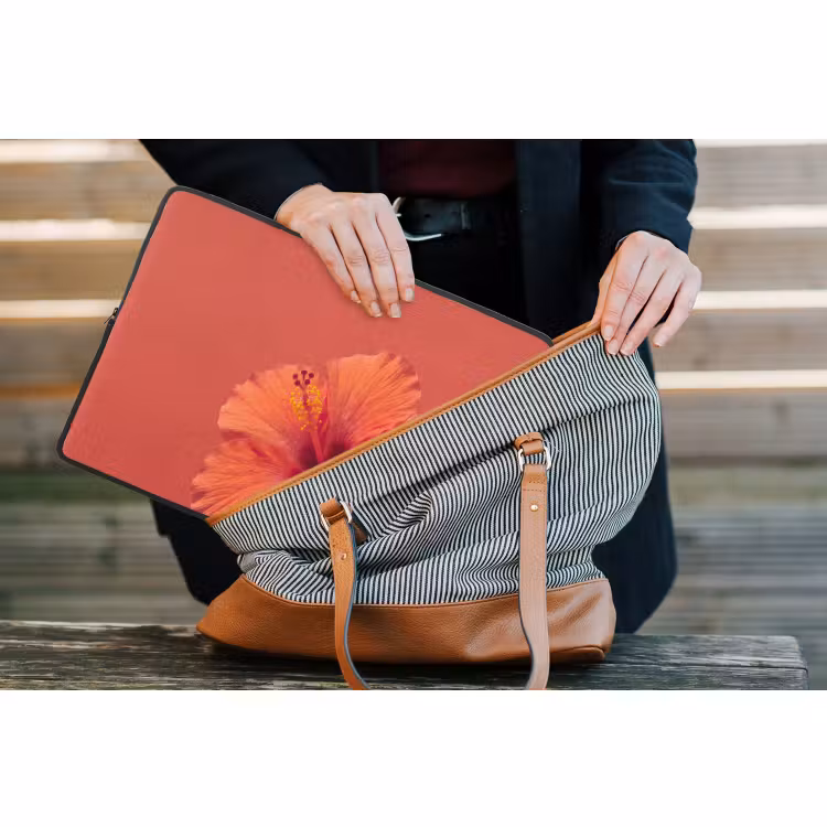 Laptop hülle - Blumen – Orange – Natur — 4