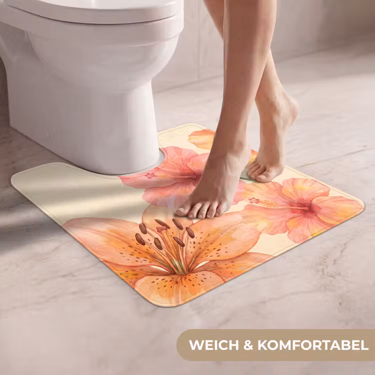 WC Vorleger - Blumen – Aquarell – Natur — 5