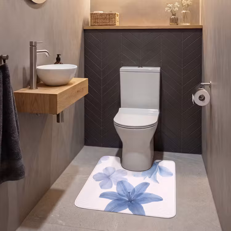 WC Vorleger - Blumen – Transparent – Modern — 2