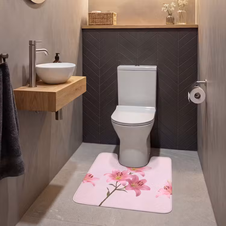 WC Vorleger - Blumen – Zart – Rosa — 2