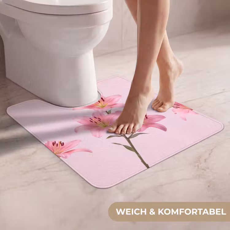 WC Vorleger - Blumen – Zart – Rosa — 5