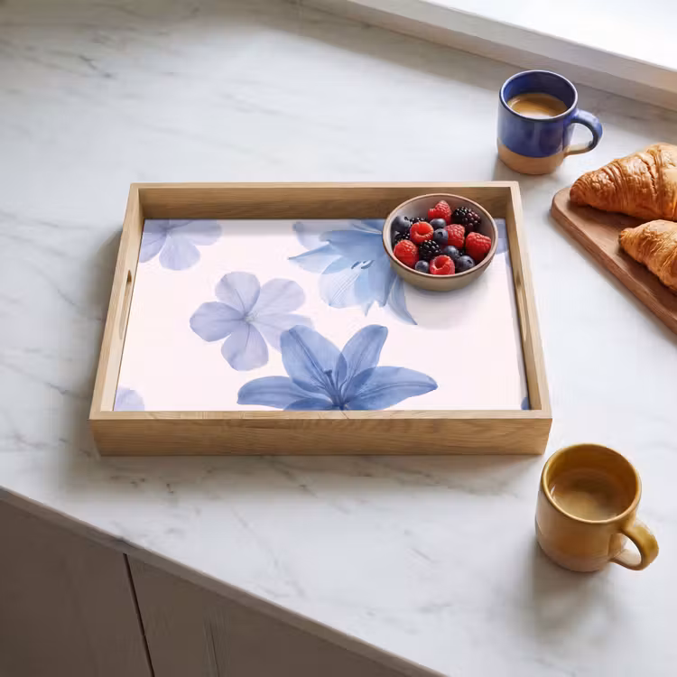Tablett - Blumen – Transparent – Modern — 4