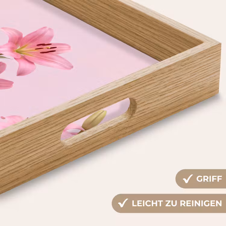Tablett - Blumen – Zart – Rosa — 5