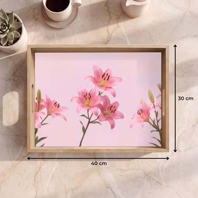 Tablett - Blumen – Zart – Rosa — 9