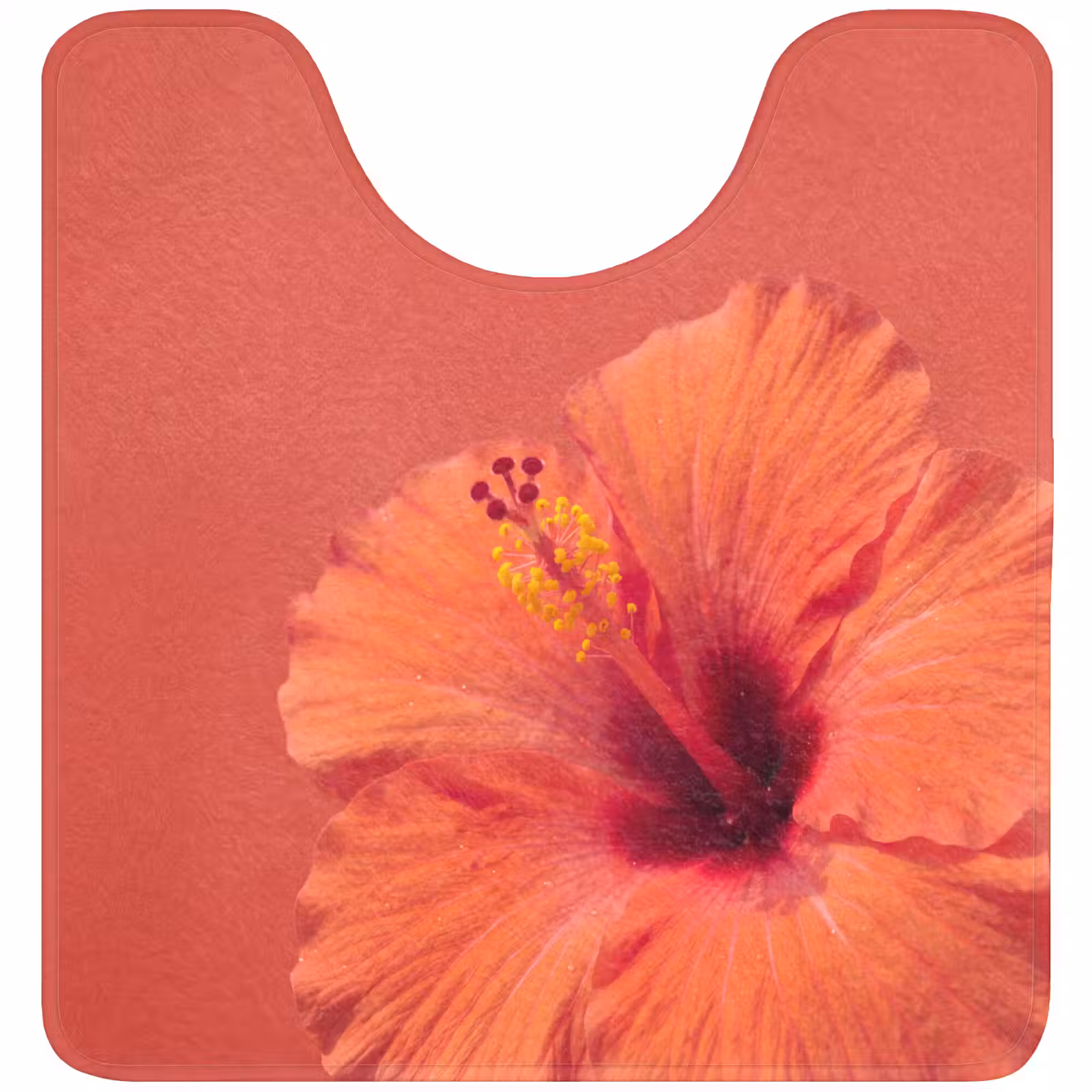 WC Vorleger - Blumen – Orange – Natur — 1
