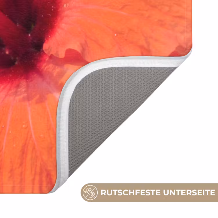 WC Vorleger - Blumen – Orange – Natur — 3