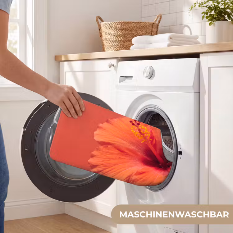 WC Vorleger - Blumen – Orange – Natur — 7