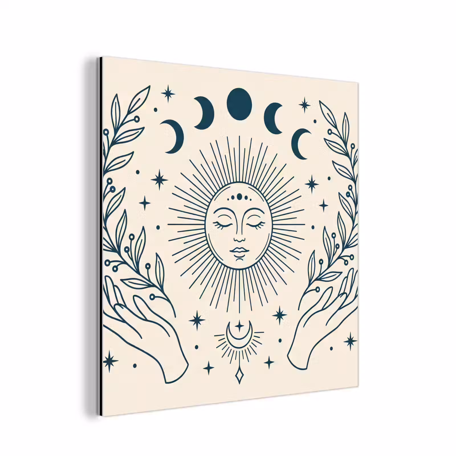 Alu-Dibond-Bild - Sonne-Mond-Illustration — 1