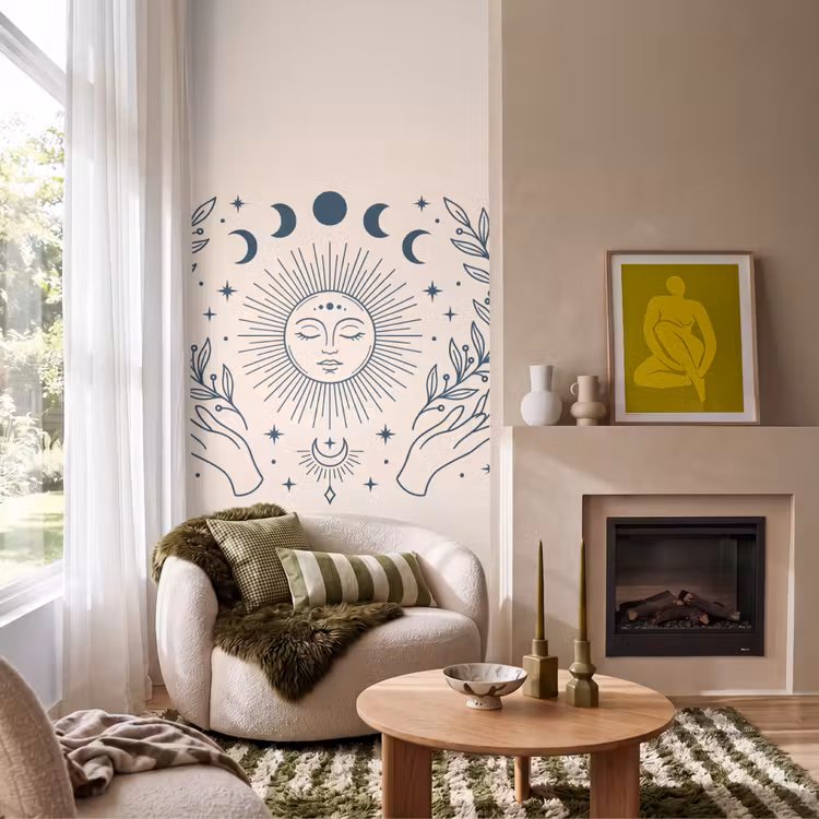 Tapete - Sonne-Mond-Illustration — 1