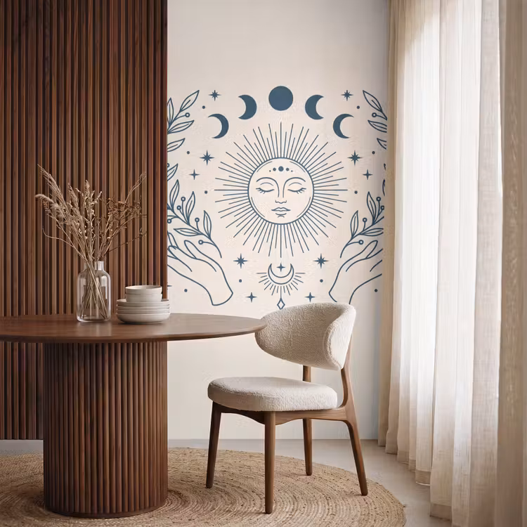 Tapete - Sonne-Mond-Illustration — 4