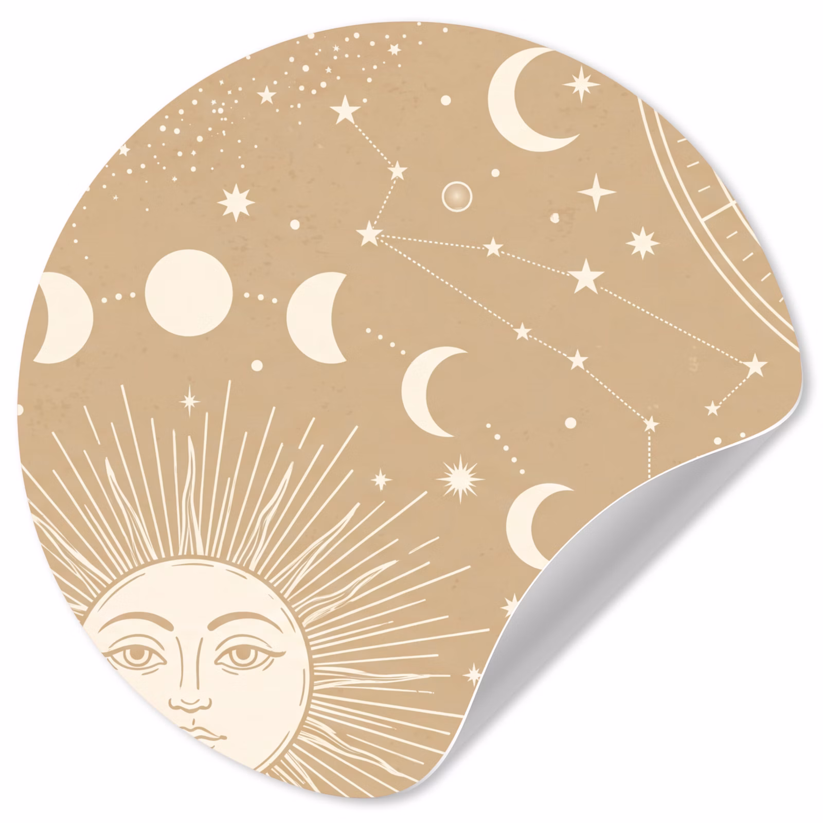 Runde Tapete - Sonne – Mond – Sterne — 1