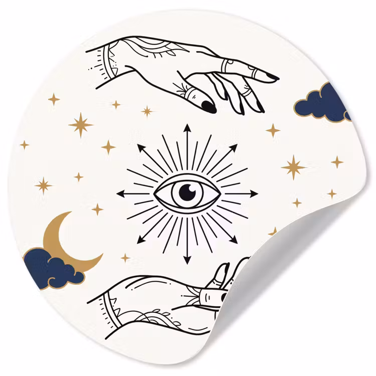 Runde Tapete - Hände – Mystik – Symbole — 1