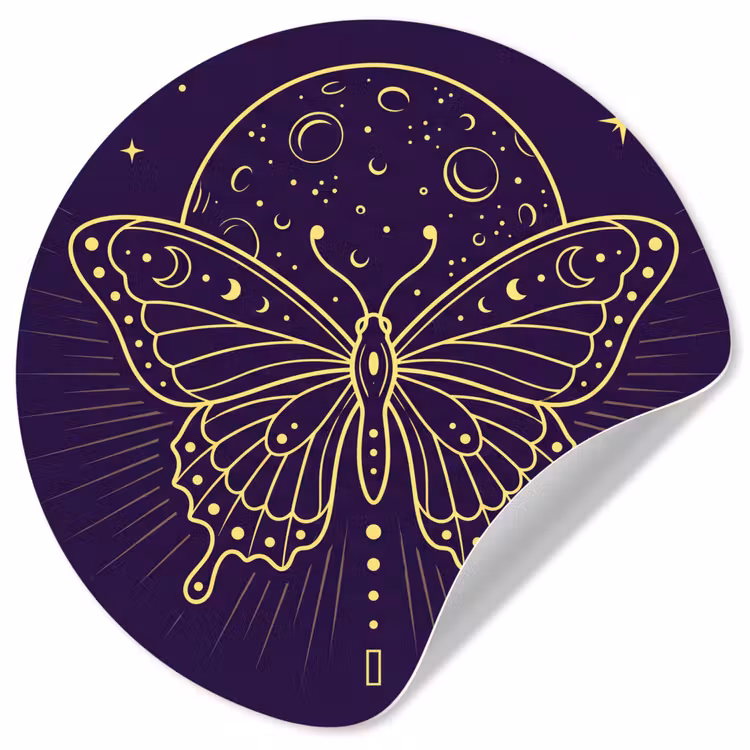 Runde Tapete - Schmetterling – Mond – Mystik — 1