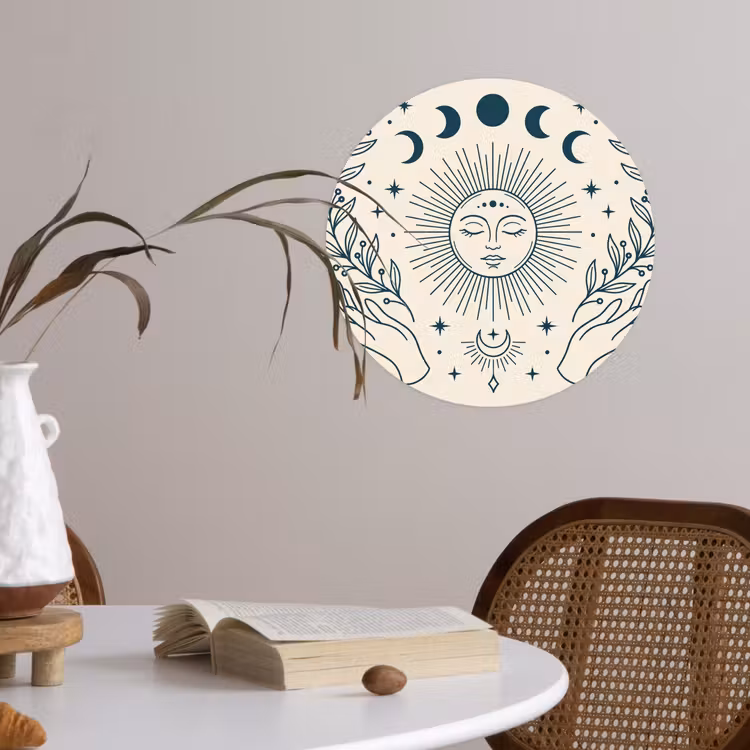 Runde Tapete - Sonne-Mond-Illustration — 4