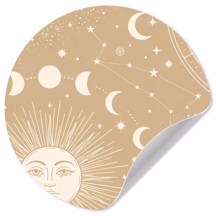 Runde Tapete - Sonne – Mond – Sterne — 1