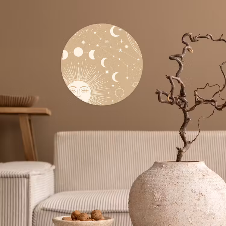 Runde Tapete - Sonne – Mond – Sterne — 2