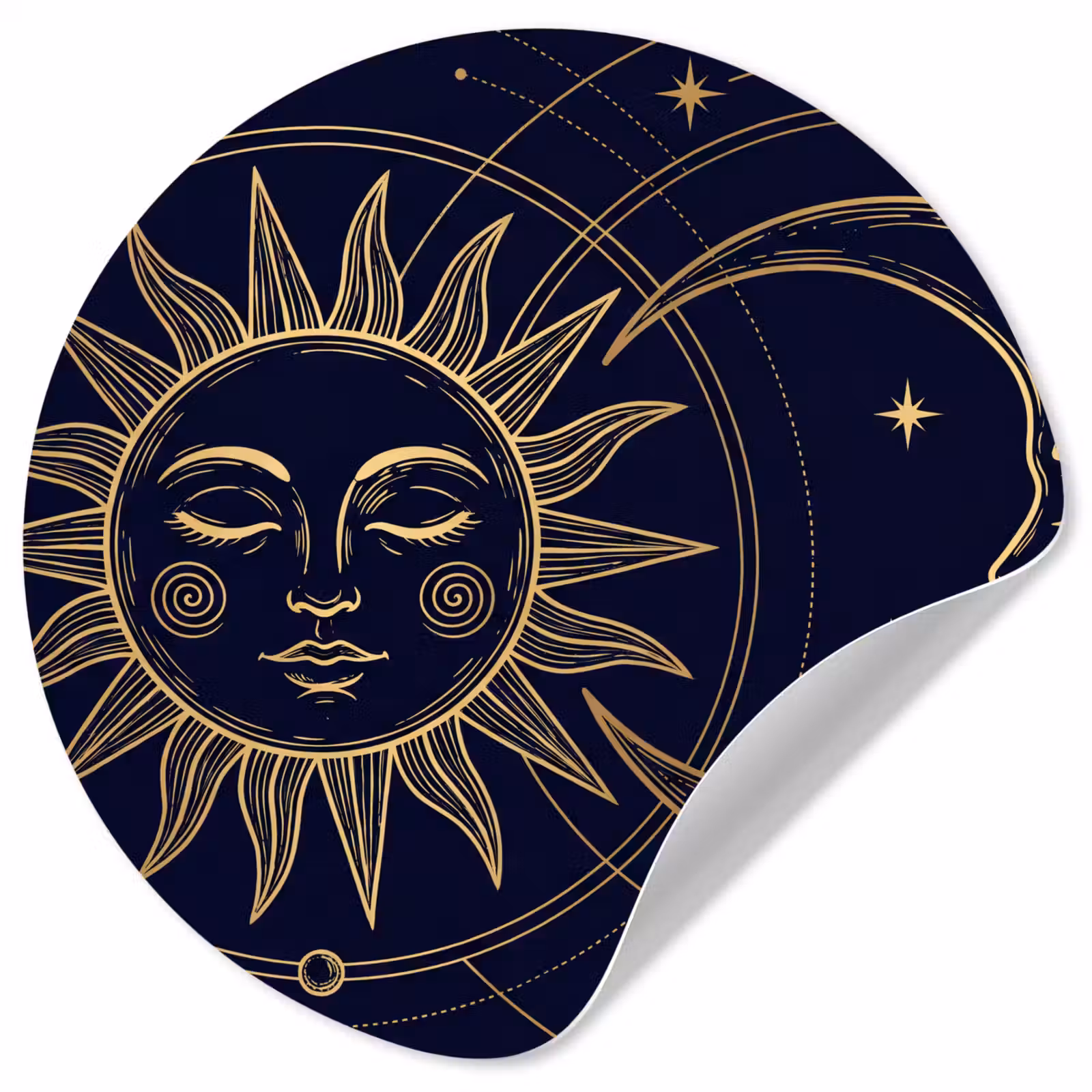 Runde Tapete - Sonne – Mond – Astrologie — 1