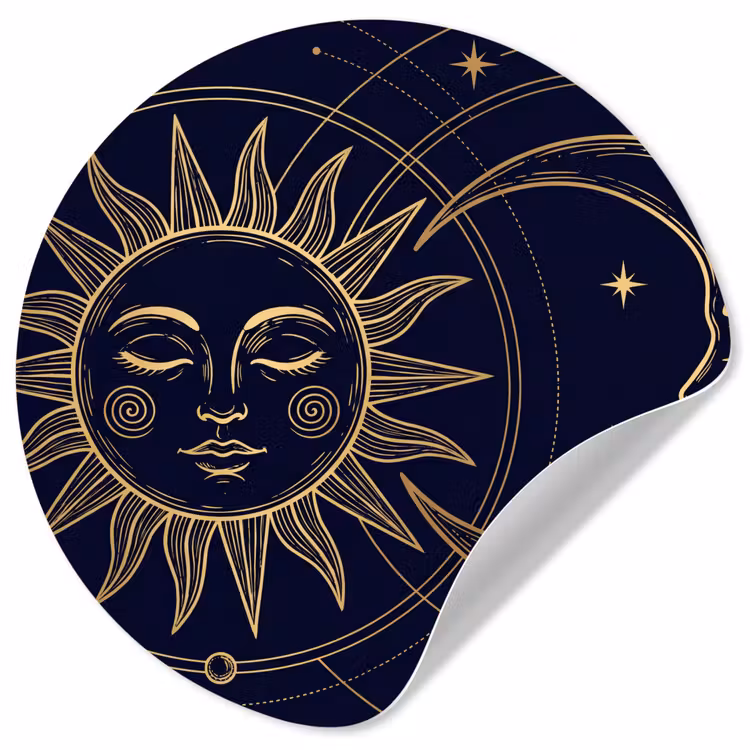 Runde Tapete - Sonne – Mond – Astrologie — 1