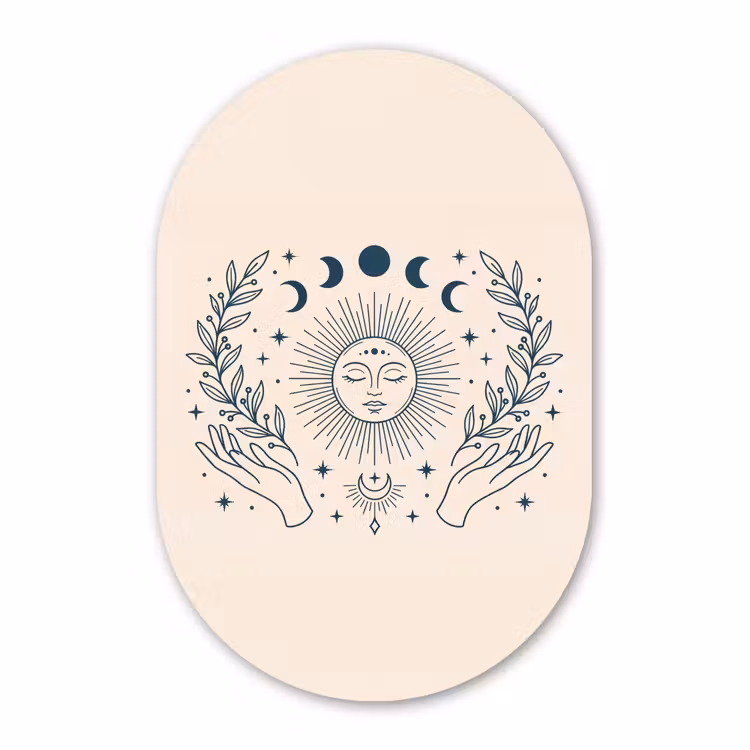 Forexbild Oval - Sonne-Mond-Illustration — 1