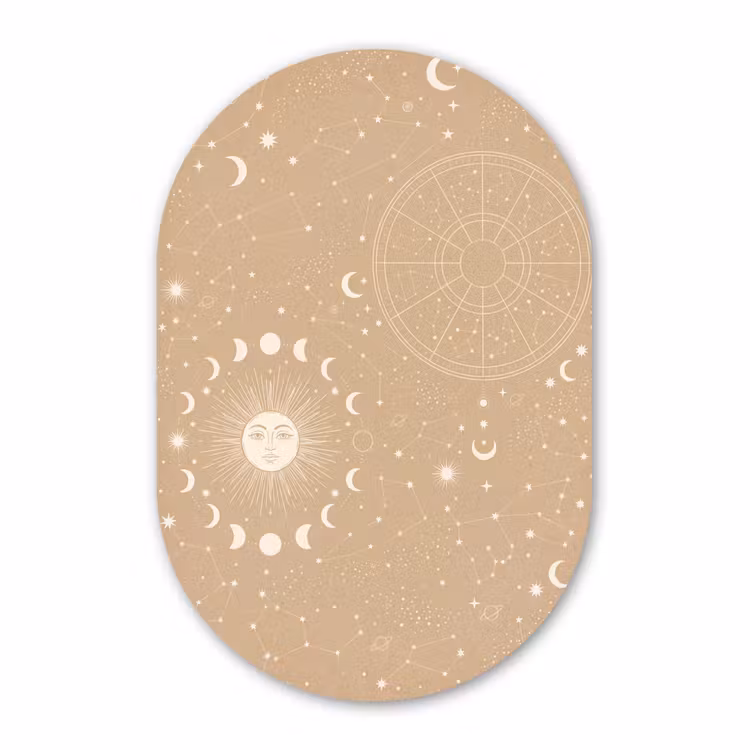 Glasbild Oval - Sonne – Mond – Sterne — 1