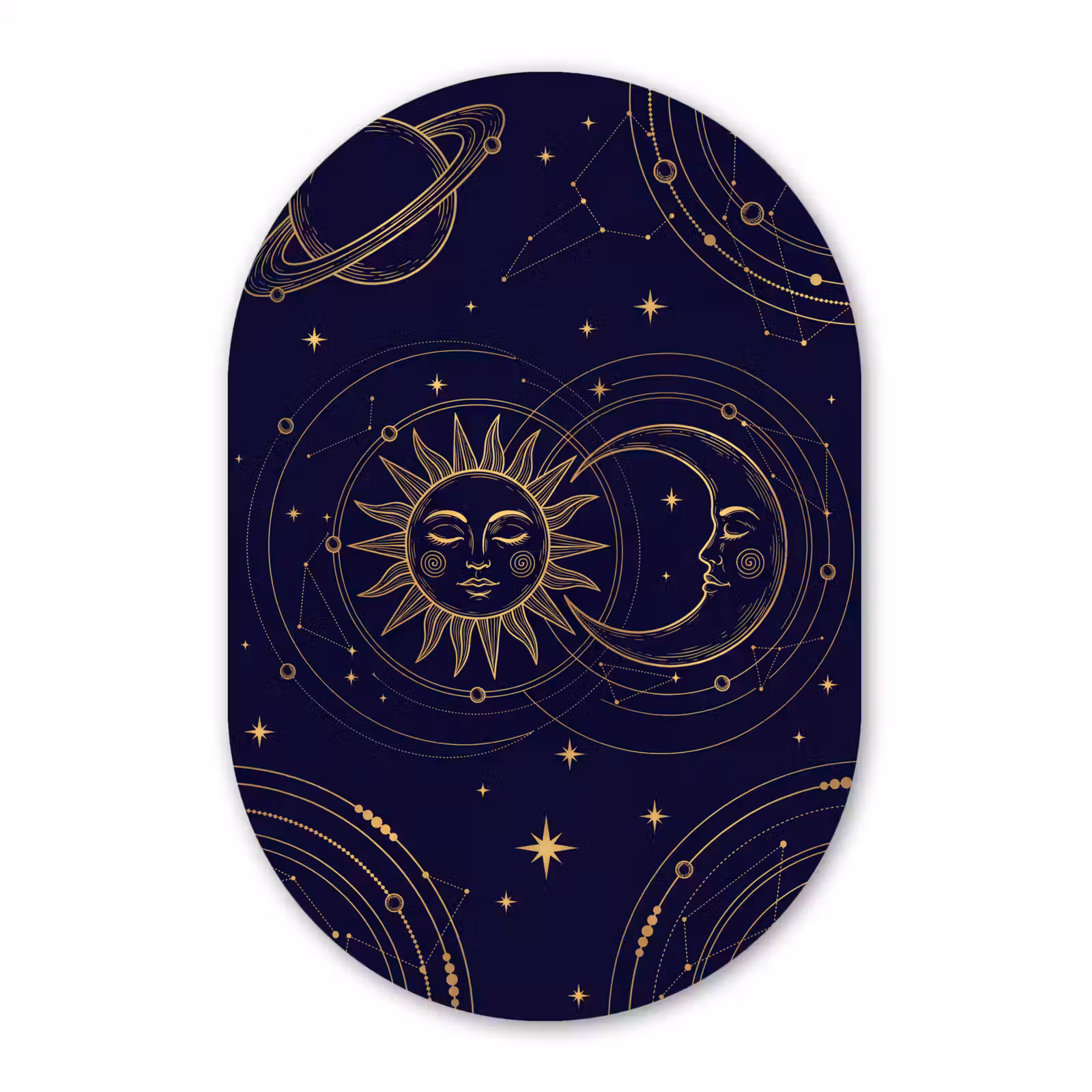 Glasbild Oval - Sonne – Mond – Astrologie — 1