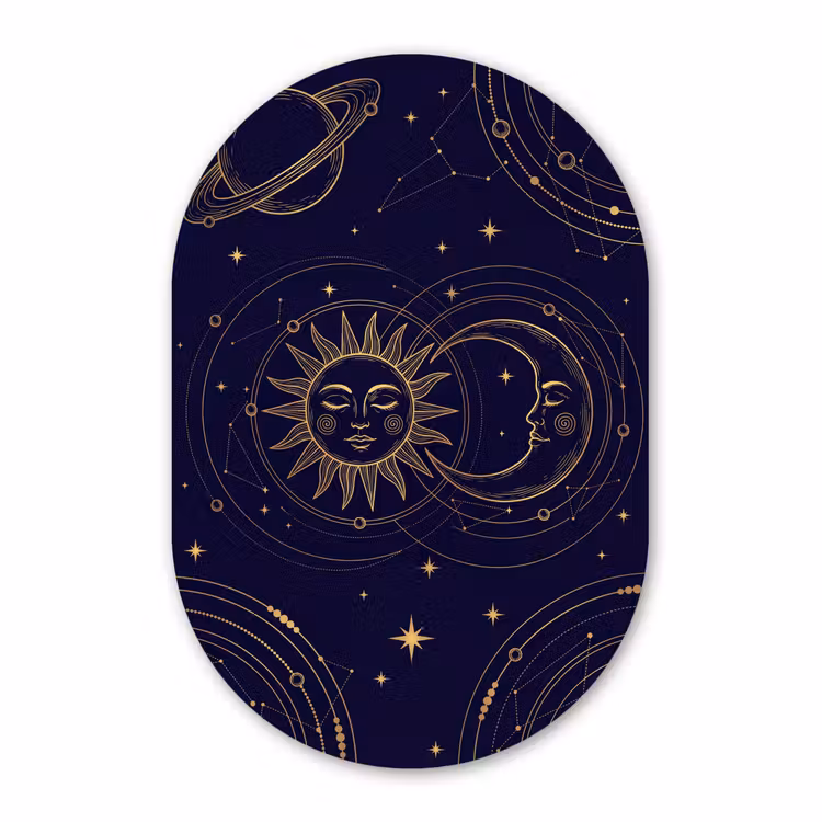 Glasbild Oval - Sonne – Mond – Astrologie — 1
