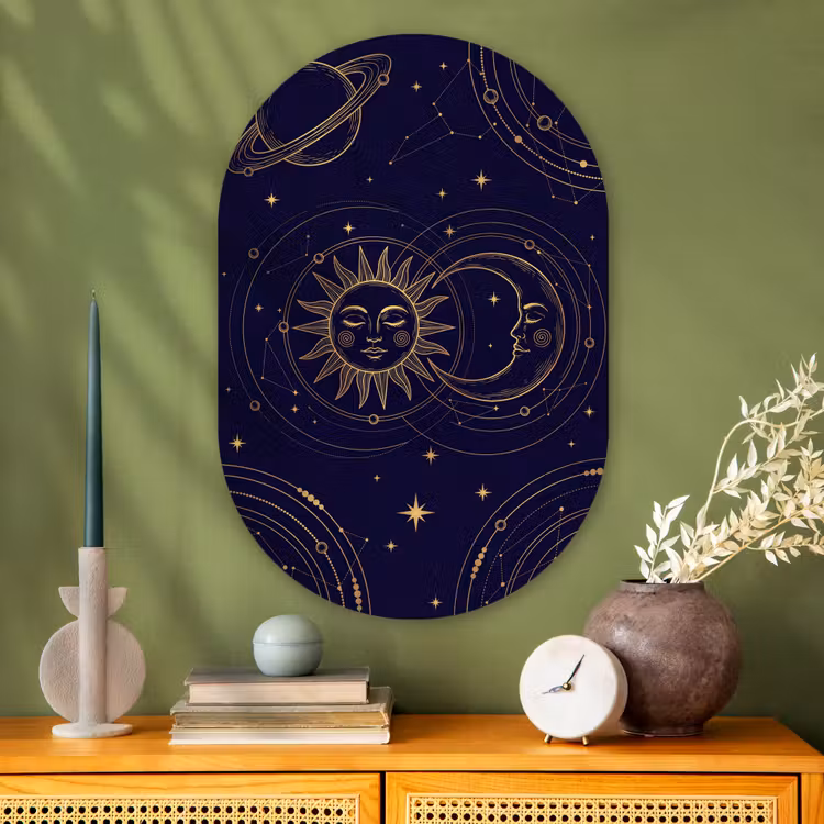 Glasbild Oval - Sonne – Mond – Astrologie — 2