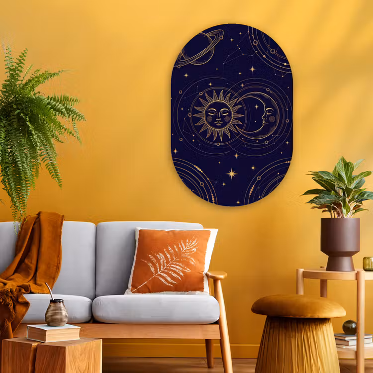 Glasbild Oval - Sonne – Mond – Astrologie — 3