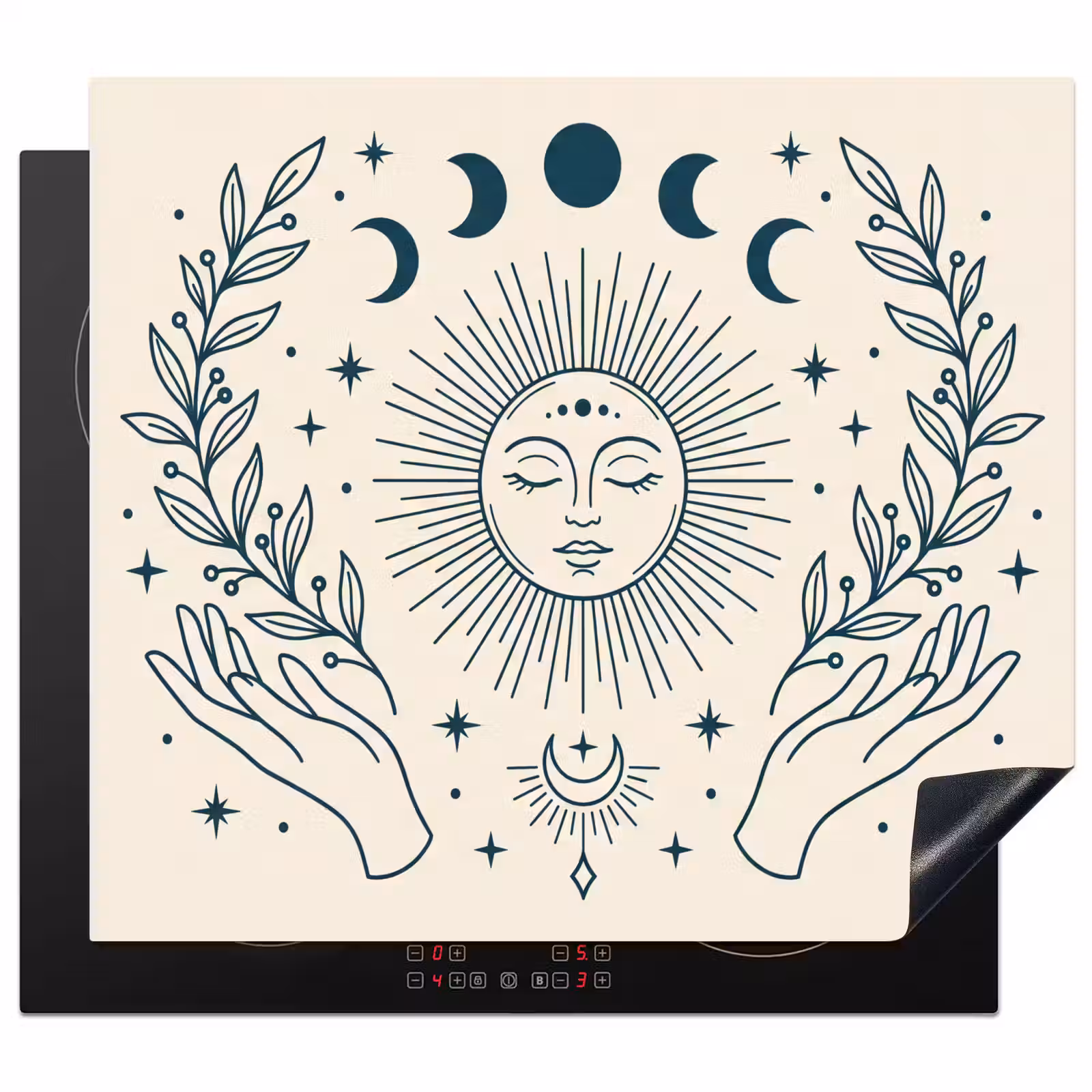 Herdabdeckplatte - Sonne-Mond-Illustration — 1