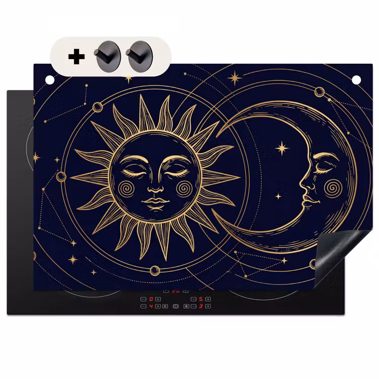 2-in-1 Herdabdeckplatte & Spritzschutz - Sonne – Mond – Astrologie — 1