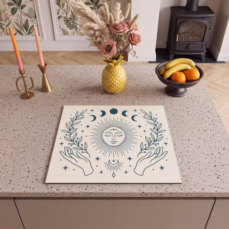 Herdabdeckplatte - Sonne-Mond-Illustration — 2