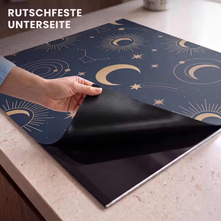Herdabdeckplatte - Mond – Sterne – Gold — 9