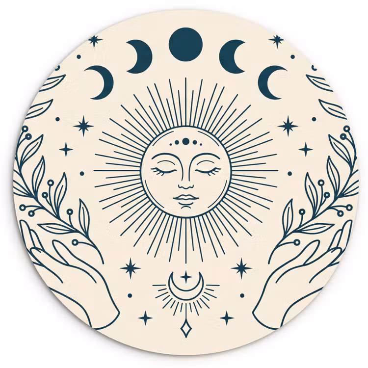 Forexbild Rund - Sonne-Mond-Illustration — 1