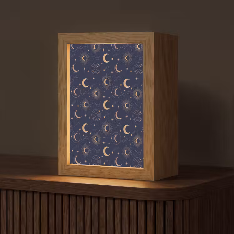 Personalisierte Lightbox - Mond – Sterne – Gold — 1
