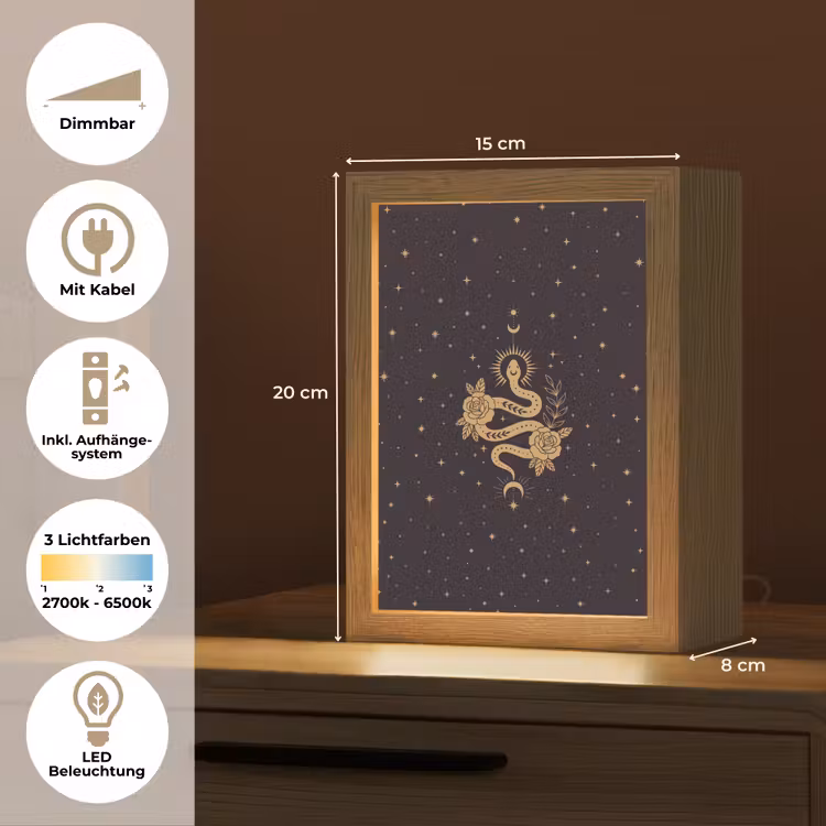 Personalisierte Lightbox - Schlange – Blumen – Mystik — 6