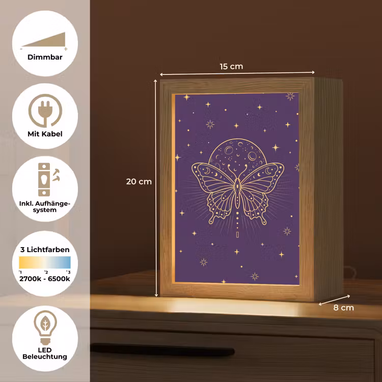 Personalisierte Lightbox - Schmetterling – Mond – Mystik — 6