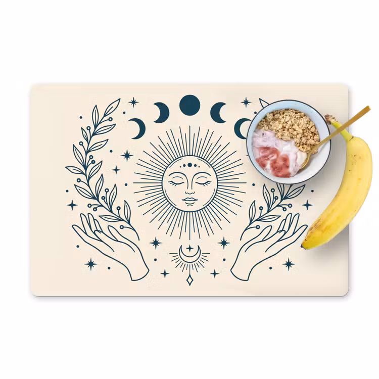 Tischset - 6 Stück - Sonne-Mond-Illustration — 1