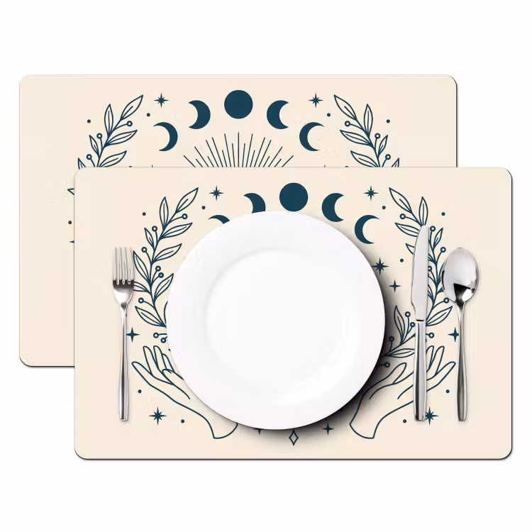 Tischset - 6 Stück - Sonne-Mond-Illustration — 2
