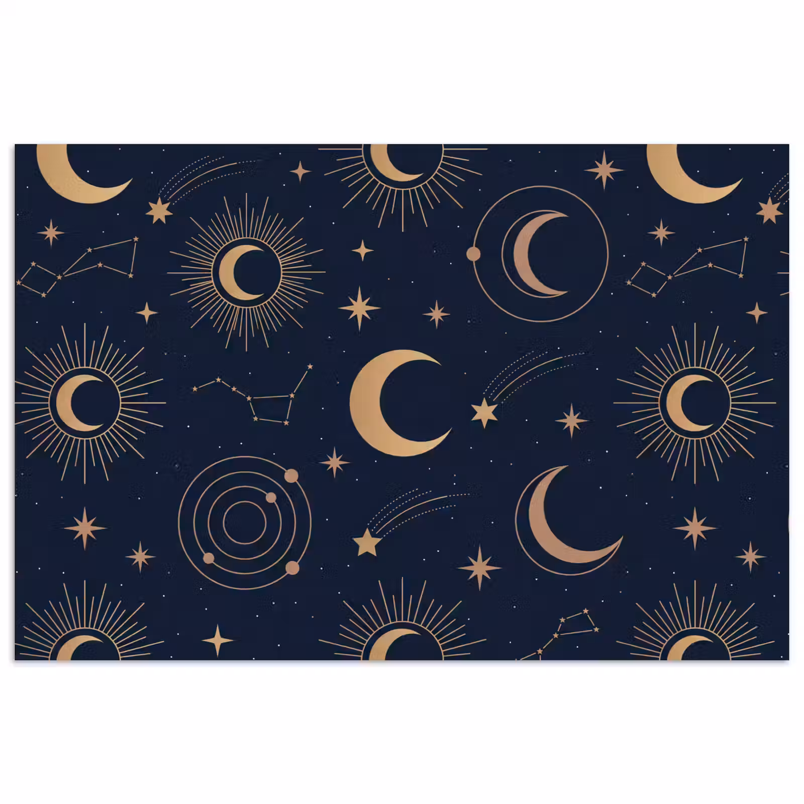 Poster - Mond – Sterne – Gold — 1