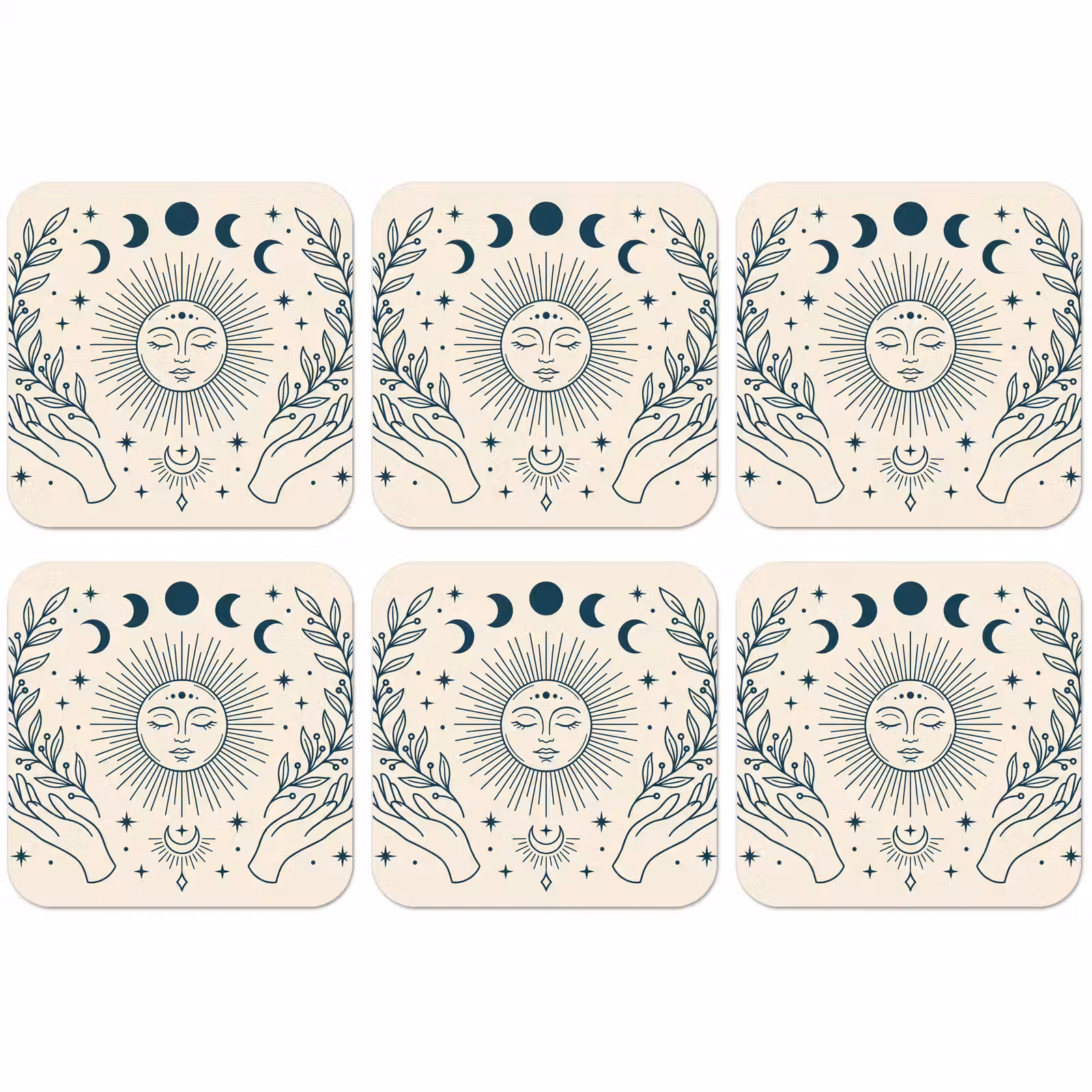 Untersetzer - Sonne-Mond-Illustration — 1