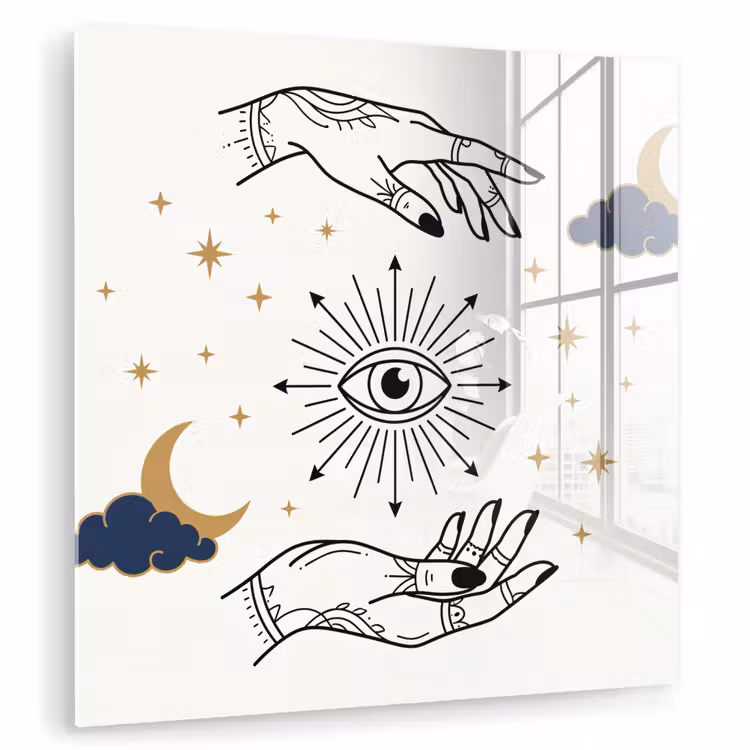 Glasbild - Hände – Mystik – Symbole — 1